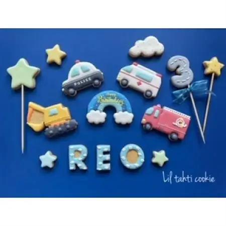 【乗り物3セット】オーダーメイドアイシングクッキー　〈リルタハティクッキー〉_菓子・スイーツ クッキー  _【1493618】