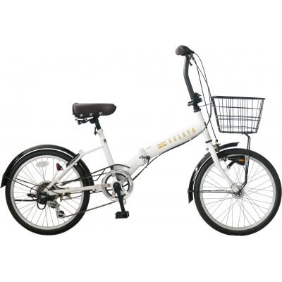 ふるさと納税 四日市市 パンクしないオリタタミ自転車6段変速　LEDオートライト20型　ホワイト