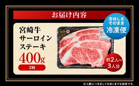 宮崎牛 サーロインステーキ 2枚 合計400g