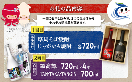 【定期便】焼酎３種 × クラフトジン 飲み比べ 720ml 6本 700ml セット_I031-1393