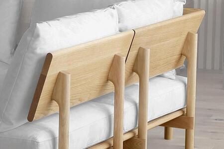 【開梱設置】高野木工 モレーンソファ 2人掛け ウォルナット 生地：CHART3 アッシュグレー【10年保証】