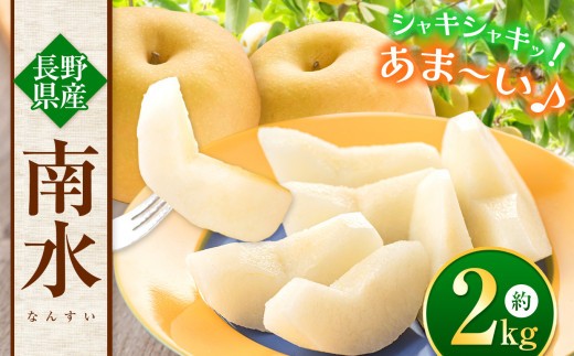 
                  【先行受付：9月発送】信州生まれの優れもの！糖度１５度。超甘い、シャリ感、硬い、ジューシー、日保ちする「南水（なんすい）」2ｋｇ |  長野県 松本市 信州産 ナシ 梨 和梨 南水 フルーツ ふるーつ 甘い ジューシー 糖度15度
                