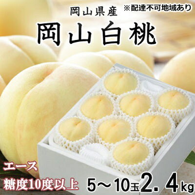 【ふるさと納税】桃 2026年 先行予約 岡山 白桃 エース 5〜10玉 約2.4kg JAおかやまのもも（早生種・中生種） もも モモ 岡山県産 国産 フルーツ 果物 ギフト 　お届け：2026年7月上旬〜2026年8月中旬