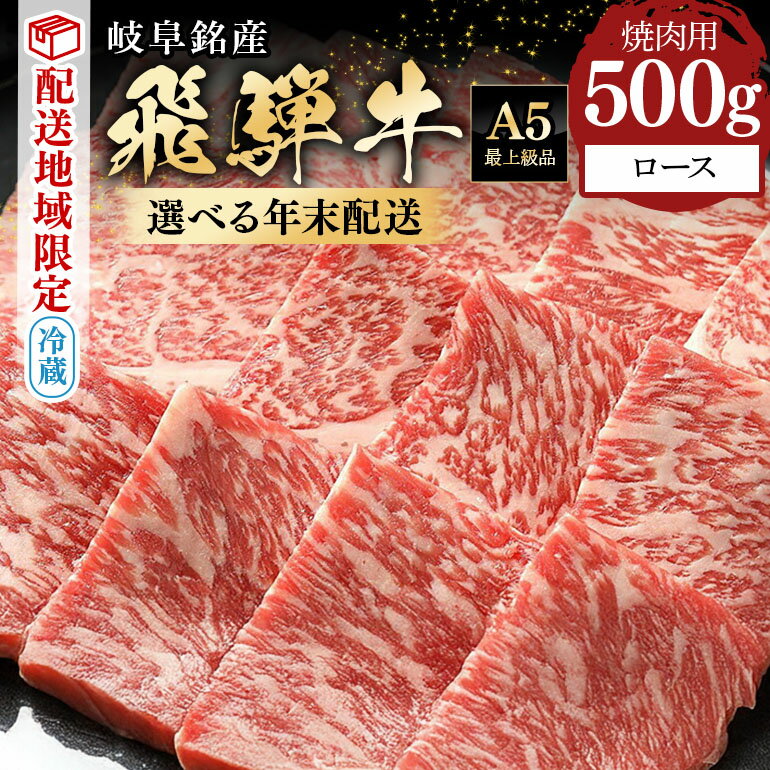 【ふるさと納税】飛騨牛 年末 先行予約 焼肉 焼き肉 ロース 500g 国産 冷蔵 A5 霜降り 黒毛和牛 牛肉 肉 お取り寄せ 年末 限定 数量限定 地域限定 特別配送 年越し お正月 日付指定 時間指定 送料無料