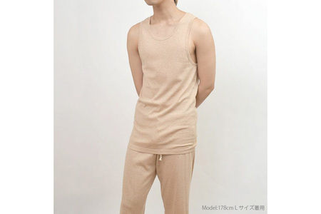 nayuta オーガニックコットン メンズ リラクシングウェア タンクトップ ブラウン【L】 秋田県 大仙市