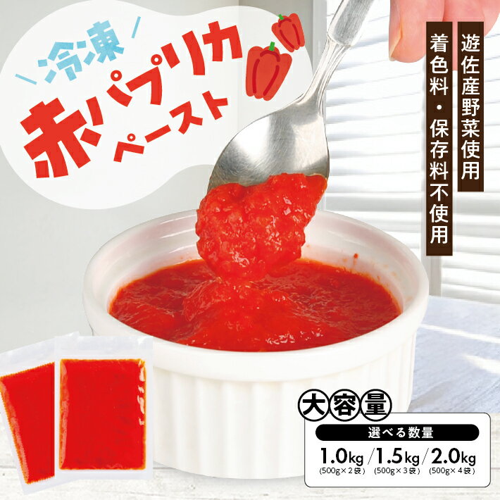 【ふるさと納税】冷凍赤パプリカペースト 選べる数量 2～4袋 1袋あたり500g 山形県遊佐産 冷凍便 ※離島発送不可 冷凍 パプリカ 野菜 野菜ペースト 小分け 離乳食 介護食 ゆざ食彩工房 遊佐町 庄内 東北