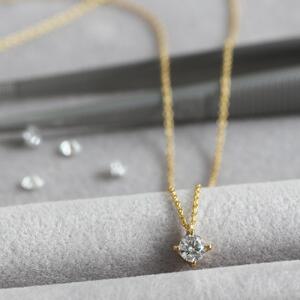 サステナブルなジュエリーを ラボグロウンダイヤモンド K18 ネックレス 0.2ct 4本たて爪　LAB-K18-002