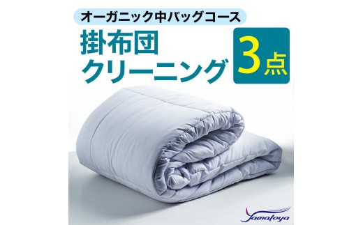 オーガニック掛布団クリーニング (3点パック) 中バッグコース 3点 丁寧 丸洗い 掛け布団 寝具 こたつ クリーニング シーツ 高品質ヤマトヤクリーニング 糸魚川 帰省 年末年始 実家 寝具 布団クリーニング