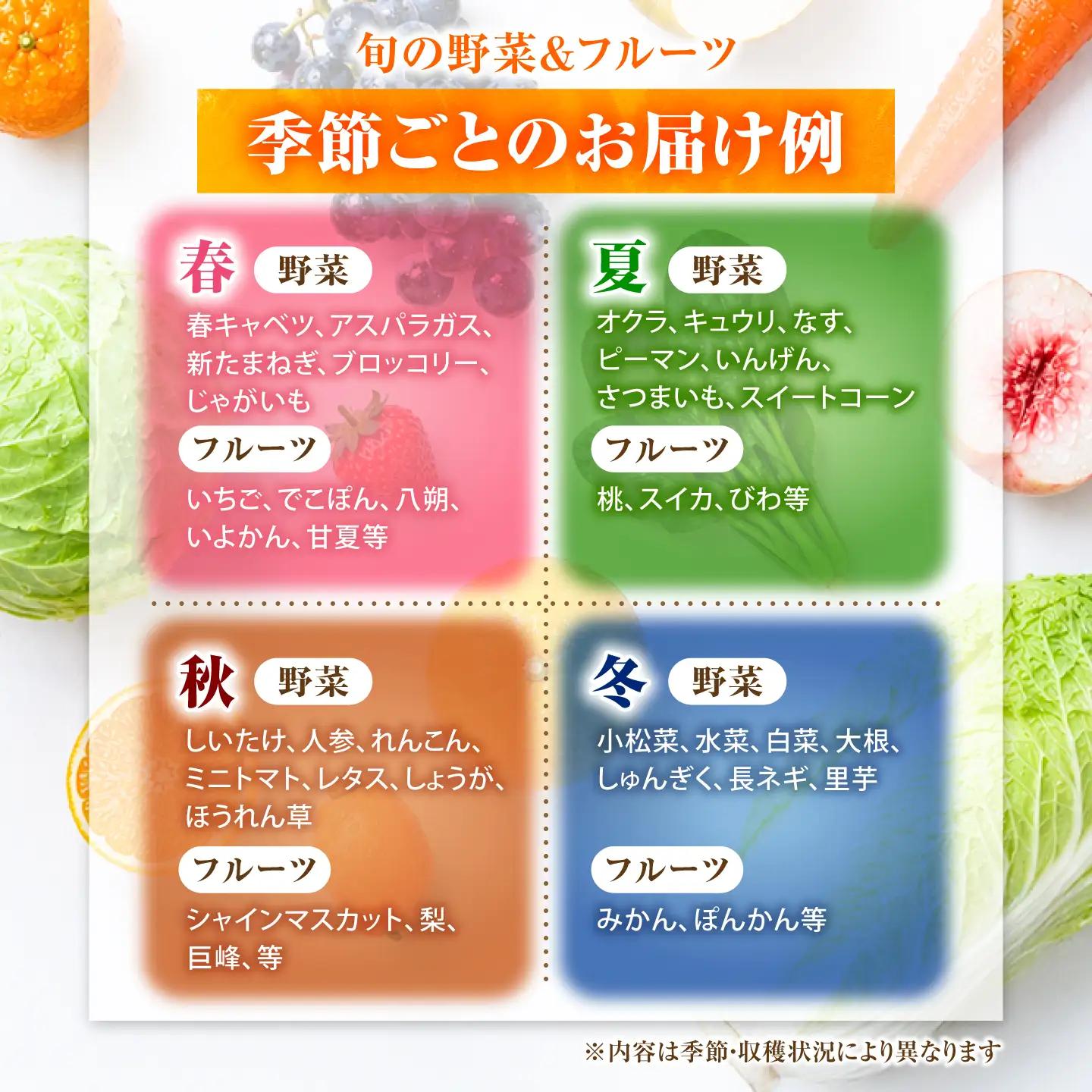 【3回定期便】【産地直送】長崎県諫早産 旬の野菜＆フルーツ詰め合わせ 9・11品目程度 季節のおまかせセット / 野菜 フルーツ 果物 セット 詰め合わせ 旬野菜セット 旬のフルーツ 旬 食べ比べ 産