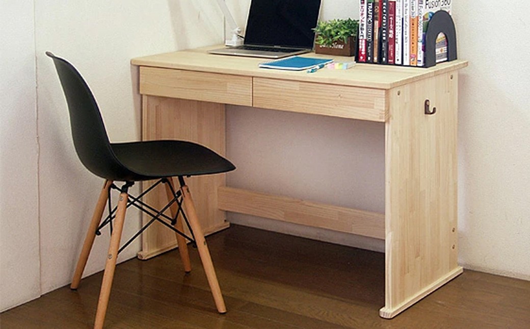 ハンドメイド 天然木 パイン材 デスク（学習机）「エル」 