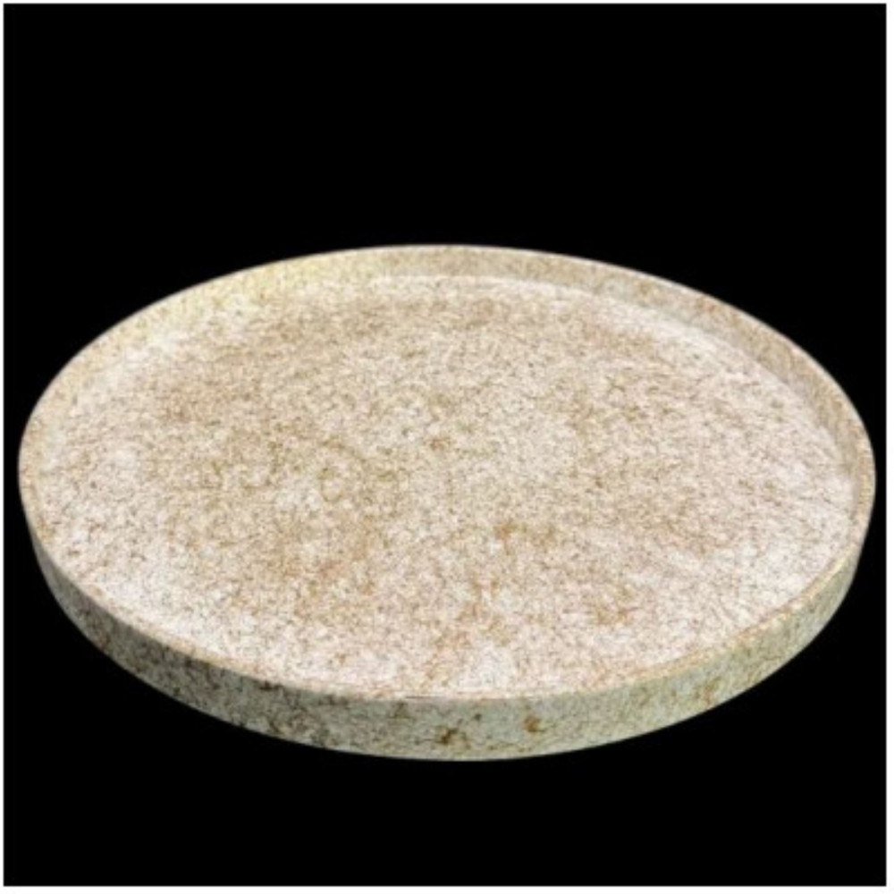 木製 丸トレイ 乱糸（マット仕上げ）純白［NF66］