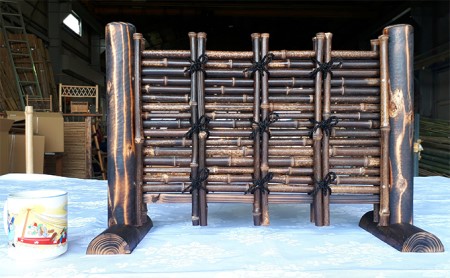 【竹工芸品】ミニ竹垣の置物 民芸品 インテリア  御簾垣
