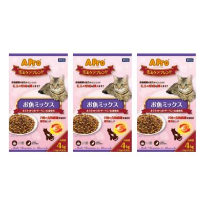 ふるさと納税 久留米市 APro 毛玉ケアブレンド お魚ミックス 4kg×3袋セット(久留米市)