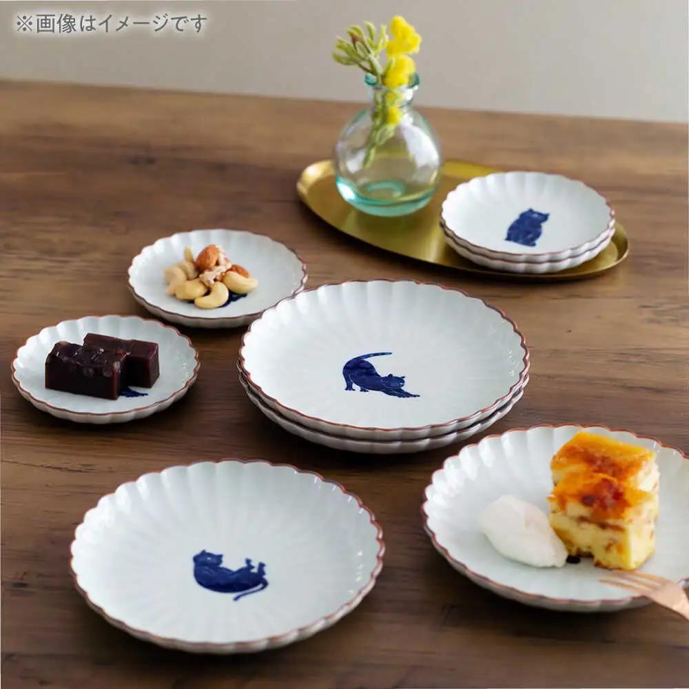 【波佐見焼】呉須猫 菊割小皿・取皿 8点セット【西海陶器】[OA507]