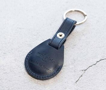エアタグ用 キーホルダー カバー レザー 本革 キーリング apple airtag 【ネイビー】