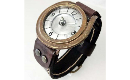 HR24の手作り時計　A（男女兼用）こげ茶 ファッション小物 雑貨 日用品 