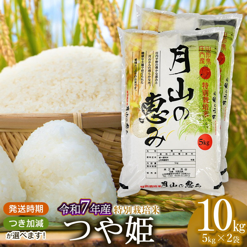 【ふるさと納税】【令和7年産先行予約】特別栽培米 つや姫10kg（5kg×2袋）2025年 山形県鶴岡市産　米工房月山 | 山形県 鶴岡市 返礼品 無洗米 白米 精米 10キロ 食べ比べ おこめ お米 楽天ふるさと 納税 つやひめ お取り寄せ ご当地 コメ 単一米
