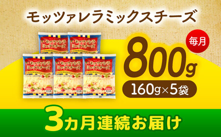 【3回定期便】 とろけるチーズ モッツァレラ ミックスチーズ 160g×5袋[AEAA006]