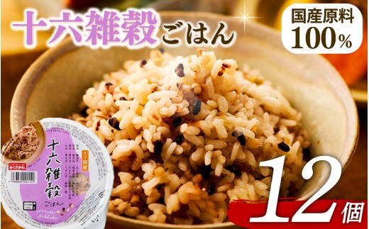 十六雑穀 ごはんパック 160g 12個 パックごはん パックご飯 ごはんパック ご飯パック パックライス パック 16雑穀 雑穀 米 ごはん ご飯 こめ ライス 備蓄 保存 防災 レンジ 調理 簡単 レンチン 温めるだけ 健康 ダイエット 美容 栄養 ヘルシー 国産 12 12食 レトルト インスタント おいしい 人気 おすすめ おくさま印 大阪 松原