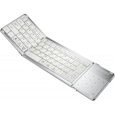 ふるさと納税 寝屋川市 EWIN 三つ折りたたみ式ワイヤレスキーボード タッチパッド EW-NTKB301 ホワイト
