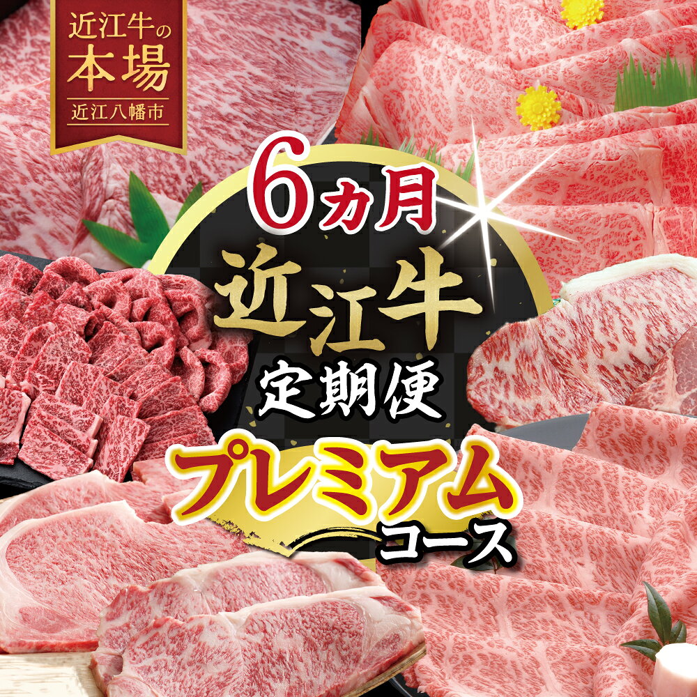 【ふるさと納税】【期間限定】特選近江牛定期便（6カ月）プレミアムコース 国産 牛肉 近江牛 ブランド牛 日本三大和牛 肩ロース すき焼き ロース ステーキ 赤身焼肉（モモ） サーロインステーキ 食べくらべ しゃぶしゃぶ ヒレステーキ 絶品の近江牛 食べ比べ 冷凍