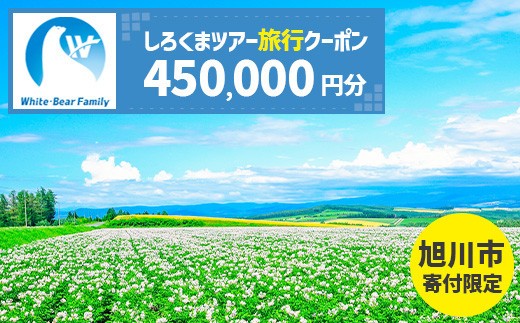 【旭川市】しろくまツアーで利用可能なWEB旅行クーポン (450,000円分) ※メール発行  【 旅 旅行 トラベル 予約 国内旅行 ホワイト・ベアーファミリー 宿泊 観光 体験 旅行券 宿泊券 旅行予約 ホテル 旅館 チケット 子供 子連れ カップル 家族 人気 おすすめ 旅行クーポン オンライン ネット予約 有効期間2年 】_05436