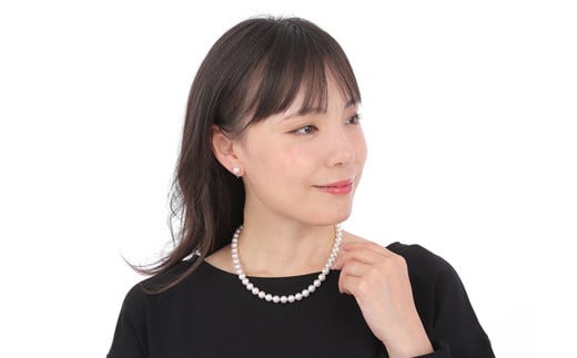 真珠 ネックレス ピアス セット K18 パール 8ミリ ～ 8.5ミリ アクセサリー ジュエリー 三重県 伊勢志摩 志摩 あこや アコヤ貝 冠婚葬祭 結婚式 葬式 フォーマル / 老舗の真珠専門店・