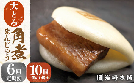 【全6回定期便】【化粧箱】大とろ角煮まんじゅう10個[EAB025]角煮まんじゅう定期便 長崎角煮まんじゅう定期便 岩崎本舗角煮まんじゅう定期便