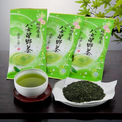 ふるさと納税 飯塚市 八女星野深蒸し茶100g　3本詰め