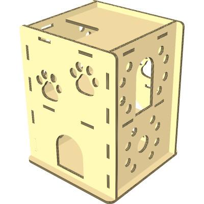 ふるさと納税 津山市 3層強化ダンボール製 猫が選んだ『ニャンだ!!ねこハウス』 1戸用