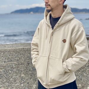 「イノシシ派」ジップアップスウェットパーカー/ストーン/男女兼用Mサイズ【1669279】