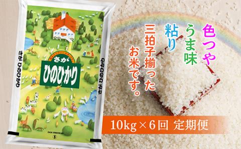 ｋ－１５ 【令和５年 定期便】佐賀県産 ひのひかり 定期便 10kg×6回