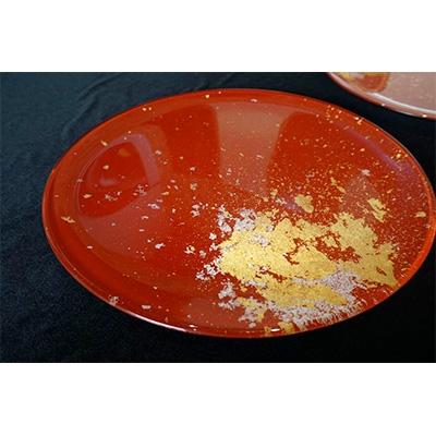 ふるさと納税 海南市 フラットプレートM×1枚　古代金箔本朱