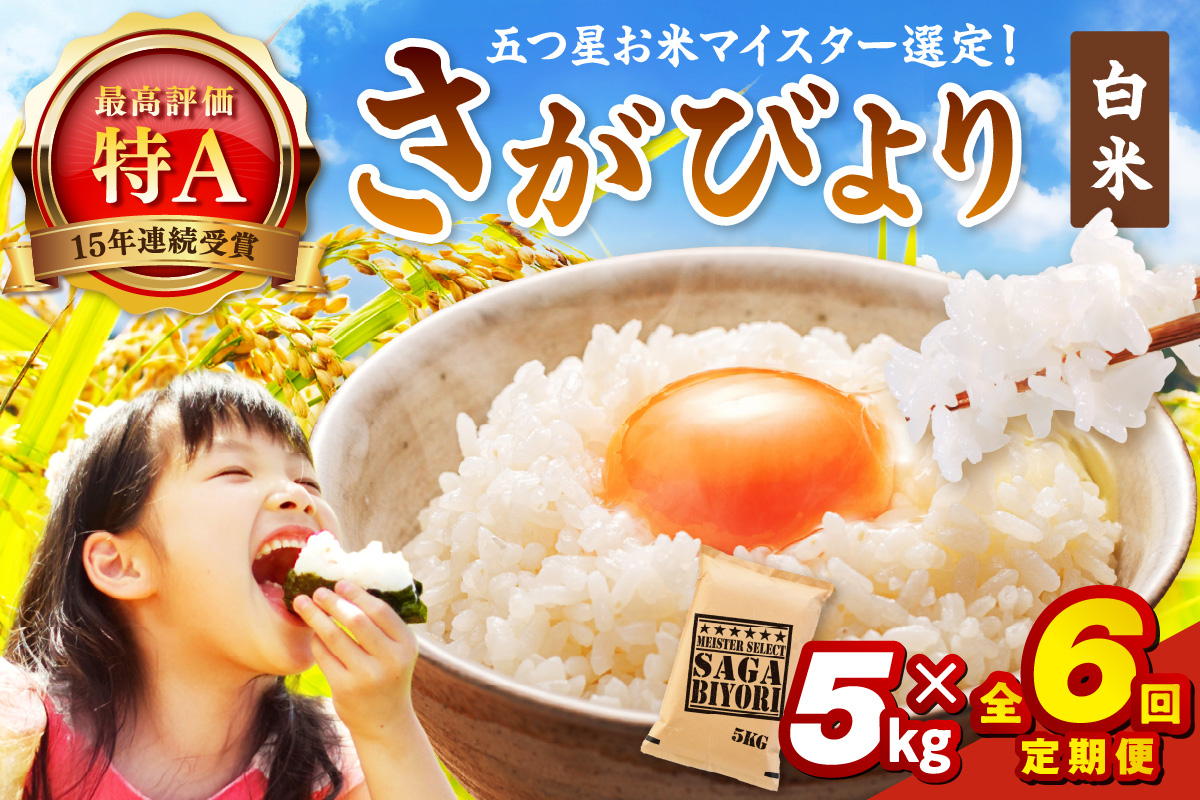 令和7年産 《マイスターセレクト》 さがびより【白米】 5kg×６回　999-B787