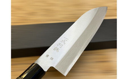 極上　安来青鋼1号　三徳万能包丁　菊の花＜和風レトロモダン＞　木製ハンドル