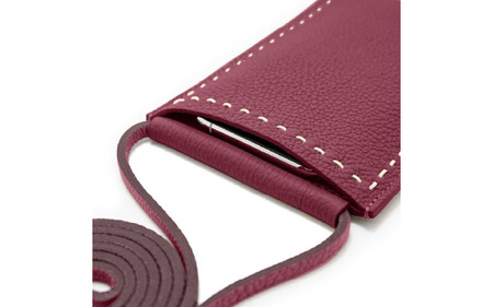 (MAROON)スマホとカードを美しく持ち運ぶ 本革マルチポシェット SPUR(ｼｭﾌﾟｰﾙ)