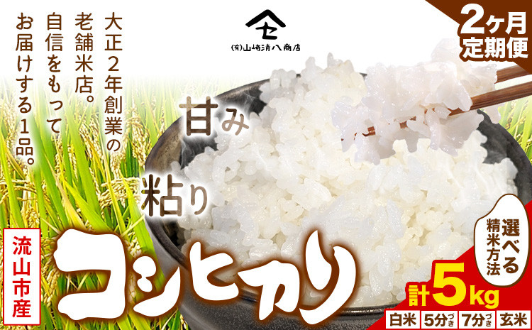 
            【毎月定期便2回】コシヒカリ 米 5kg 新川耕地 白米 5分搗き 7分搗き 定期便 千葉県 流山市 送料無料 米 こめ ごはん st-p
          