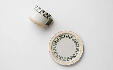 A20-387 有田焼 hibi kuppi Plate&Mug tile ヤマト陶磁器