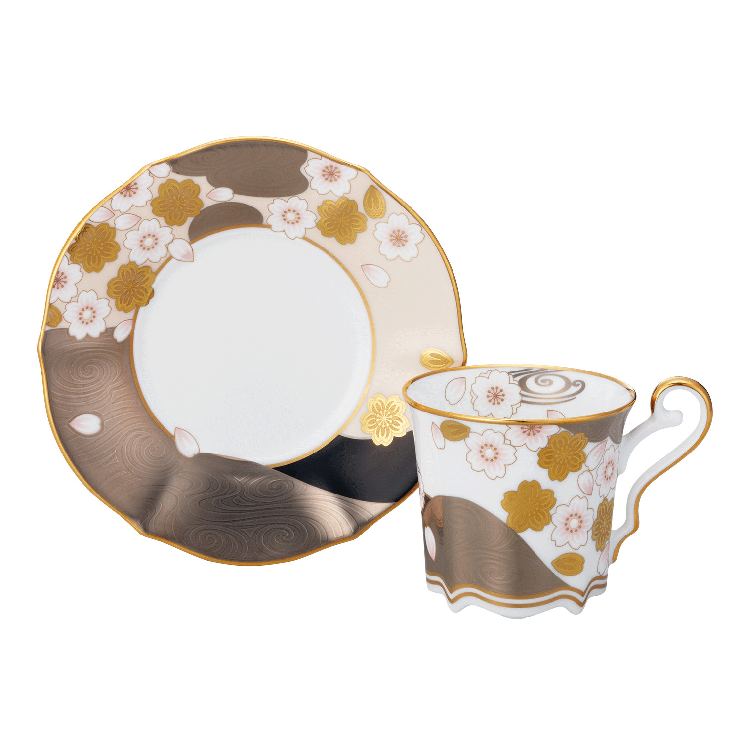 あやみなも コーヒーカップ＆ソーサー（桜金銀彩） H1120_イメージ2