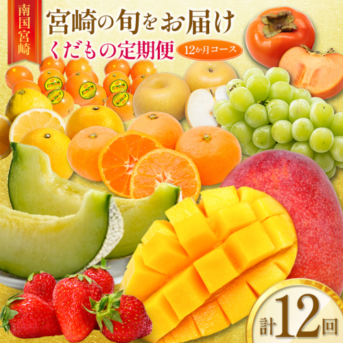 宮崎の旬をお届け！くだもの12か月定期便【F135-2608】