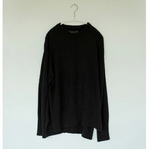 【ezu】monochrome sweater black /コットン100%◆黒◆Lサイズ【1720354】