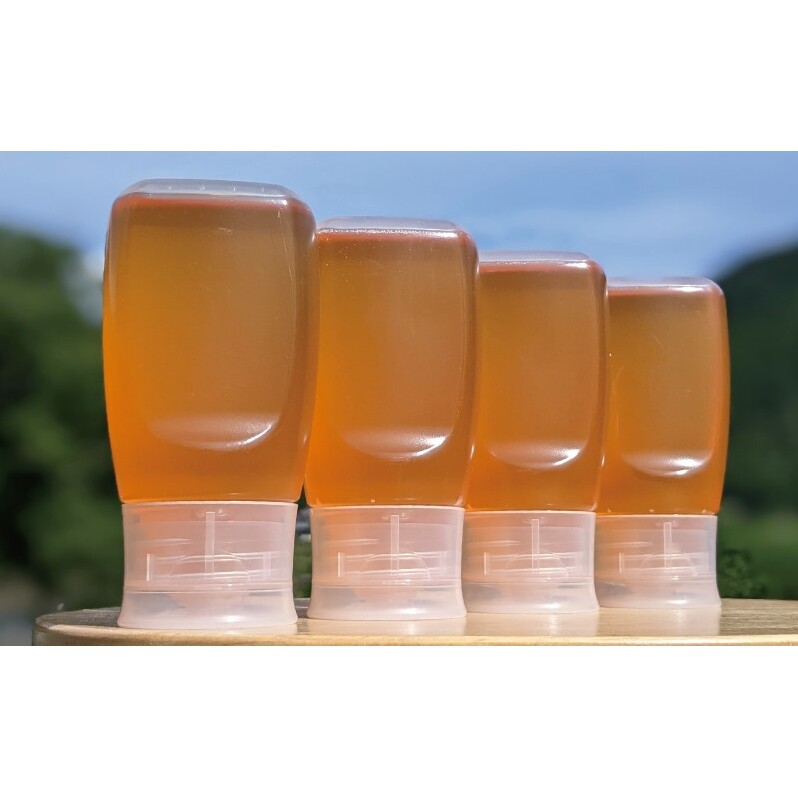 合計1200g 天然蜂蜜 国産蜂蜜 非加熱 生はちみつ 岐阜県 美濃市産 春 (蜂蜜300g入りピタッとボトル4本セット)A12