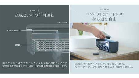 LAVINO クールエアーミスト (ホワイト） LAVINO ラビーノ 空調 空調家電 家電 インテリア エアコン クーラー 暑さ対策 冷却 扇風機