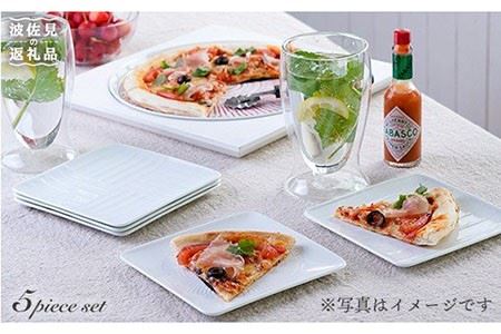 【波佐見焼】白磁手彫 銘々皿 角皿 プレート 5点セット 食器 皿 【一真陶苑】[BB33]  波佐見焼