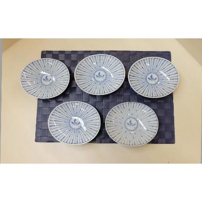 ふるさと納税 長崎県 【波佐見焼】15.5×13cm楕円鉢 十草蘭 【西海陶器】 5 71009