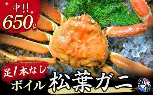 【先行予約】【魚倉】足１本なしボイル松葉ガニ（中650g）訳あり 松葉ガニ カニ ズワイガニ カニ爪 冷蔵 かにしゃぶ カニ刺身 国産 わけあり 足欠け 足かけ 鮮度抜群 鳥取県 倉吉市
