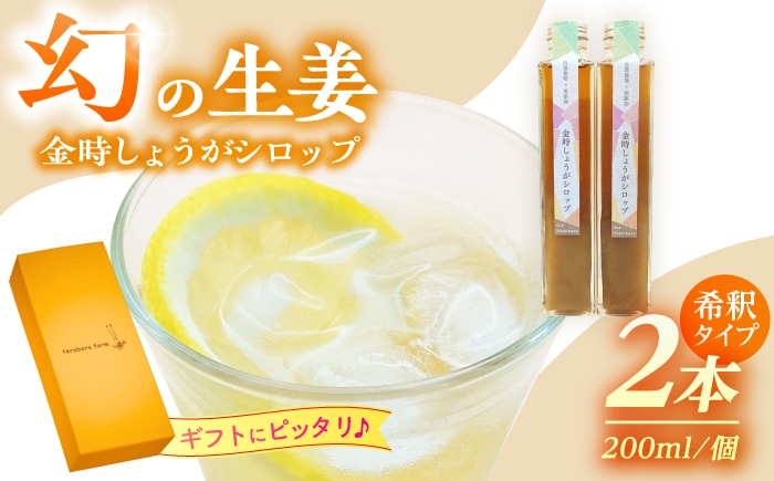 
            こだわり金時しょうがシロップ 200ml×2本 ギフトセット / しょうがシロップ 生姜 ショウガ ジンジャーシロップ ジンジャードリンク 温活 ポカポカ 冷え対策 こだわり 手作り シロップ スイーツ材料 お取り寄せ 贈答 ギフト 岐阜県 / 恵那市 / てらぼら農園 [AUDZ001]
          