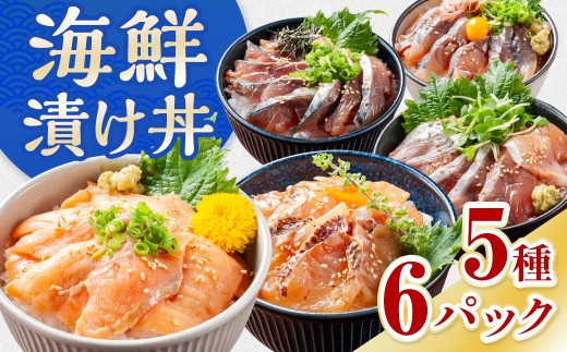 海鮮漬け丼 サーモン ブリ アジ 鯛 サバ（5種6パック） AE023