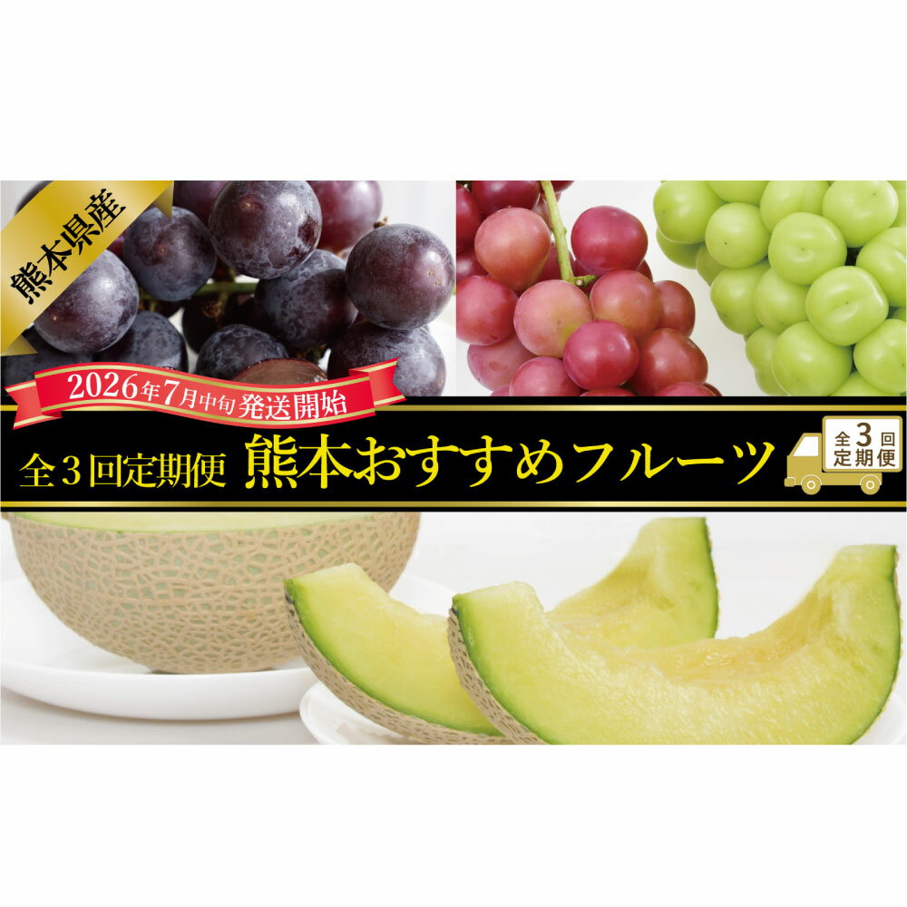 【ふるさと納税】【年3回定期便】熊本おすすめフルーツ定期便D（ぶどうセット・シャインマスカット・メロン） 3色ぶどう ブドウ 葡萄 マスカット アールスメロン フルーツ くだもの 果物 果実 デザート 熊本県産 国産 九州 熊本県 送料無料 【2026年7月上旬発送開始】