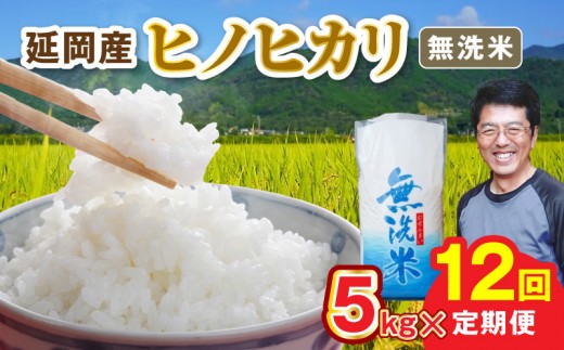 延岡産ヒノヒカリ（無洗米）5kg 12ヶ月定期便 N0218-YH073